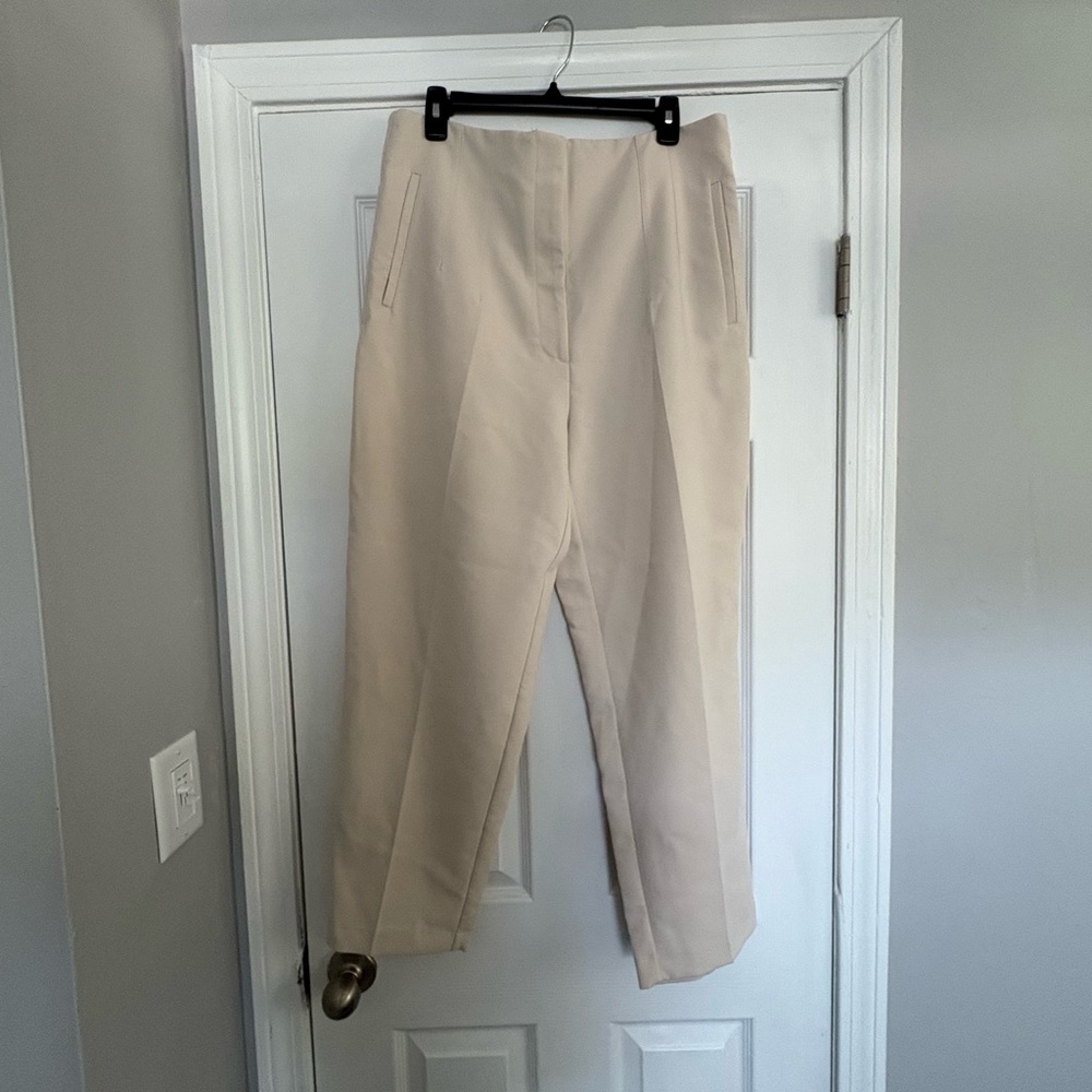 Zara Cream Straight Leg Women's Pants